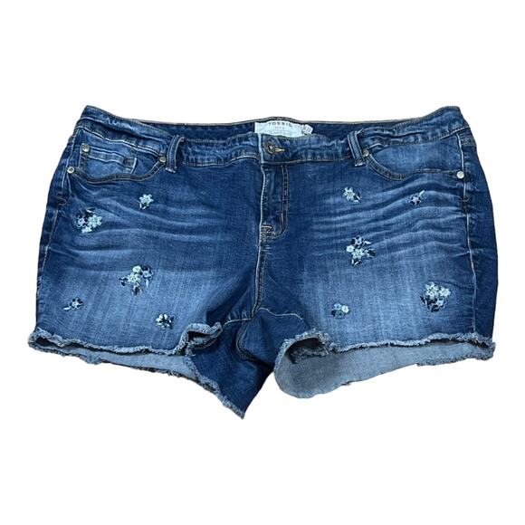 Torrid Floral Embroidered Denim Shorts - Picture 3 of 5